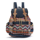 Vvsha Women Printing National Backpack Canvas School Bags For Teenagers Shoulder Bag Weekend Travel Rucksack Denim Mochilas Femininas