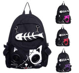 Vvsha Speaker Bag KIT Cat Animal Rucksack Backpack Emo Gothic Plug & Play Fish Bone Boys Girls Gift 20230821