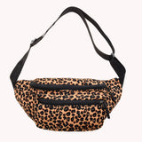 Vvsha Fashion Women Flannel Fanny Pack Waist Bag Wild Leopard Pattern Bum Bag Ladies Bum Hip Bag Money Phone Pouch Casual Chest Bag