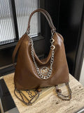 Vvsha Leather Chain Strap Shoulder Bag