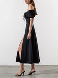 Vvsha Clancy Ruched Tie Up Dress