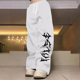 comfy school outfits New Loose Style Letter Print Elastic Drawstring Waist Sports Pants for Men and Women