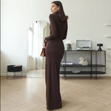 Vvsha Amariya Long Sleeve Slit Dress