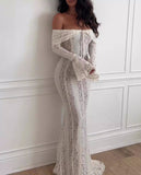 Vvsha Daysi Off Shoulder Lace Maxi Dress