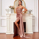 prom dresses Spring and Summer Women's Clothing Sexy Golden Hip Ball Gown Dress New