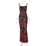 Vvsha Vail Cherry Print Maxi Dress