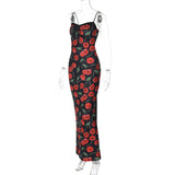 Vvsha Vail Cherry Print Maxi Dress