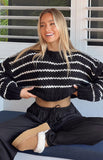 sweater Autumn and Winter New Striped Sweater Sweater round Neck Long Sleeve Loose Casual Pullover Sweater Top