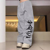 comfy school outfits New Loose Style Letter Print Elastic Drawstring Waist Sports Pants for Men and Women