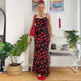 Vvsha Vail Cherry Print Maxi Dress