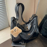 Vvsha Plush Keychain Messenger Tote Bag