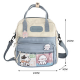 Vvsha Kawaii Japanese High School Girls JK Handbags Transparent Book Bag Nylon Women Shoulder Crossbody Bags Small Students Backpacks