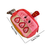 Vvsha Strawberry  Pattern Coin Purses Cute Key Earphone Storage Bag Fashion Kawaii Mini Wallet Fluffy Sweet Organize Pouch Zipper