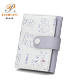 New Cute Bear Wallets for Women Small Hasp Girl Credit Card Holder for PU Leather Coin Purse Female Wallet Short