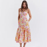 Vvsha Seraphine  Floral Midi Dress