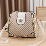 Vvsha New Women Handbag Bag Luxury Design Bucket Shoulder Crossbody Bag Flip Check Print Large Capacity Single Shoulder Straddle Bag