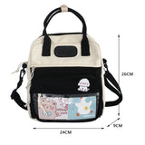 Vvsha Kawaii Japanese High School Girls JK Handbags Transparent Book Bag Nylon Women Shoulder Crossbody Bags Small Students Backpacks