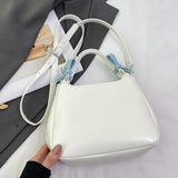 Vvsha Sweet Bow Aesthetic Crossbody Bag with Adjustable Strap Trendy Tote Bag Casual Shoulder Purse Top Handle Bag for Women and Girls