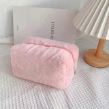 Vvsha Plush Makeup Bags For Women Soft Travel Cosmetic Bag Organizer Case Young Lady Girls Make Up Case Necessaries Clutch Bag