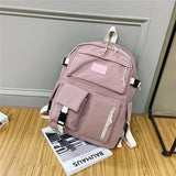 Vvsha Canvas Women's Backpack Students School Bags for Girls Teenager Cute Multi-pocket Schoolbag Rucksack Handbags Laptop Backpack