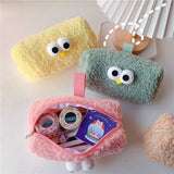 Vvsha Christmas gift Big eyed plush pen bag Japanese stationery lamb wool bag cute handheld large capacity male and female stationery box kid gift