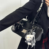 Vvsha JIAERDI Harajuku Black Ita Bag Handbag Women Uniform Japanese Transparent Shoulder Bags Female Preppy Style Kawaii Underarm Bag