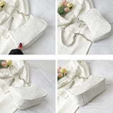 Vvsha This white elegant and gentle chain underarm bag for women is foreign-style, simple and a small square bag. It's a fashionable a