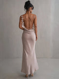 Vvsha Petal Flow Backless Maxi Dress