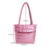 Vvsha Fashion Quilted Tote Bags for Women Autumn Winter Padded Handbags Down Cotton Padded Ladies Shoulder Bags Casual Shopper Bags