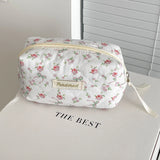 Vvsha Cute Rose Bow Women Makeup Storage Bag Portable Cosmetic Toiletry Organizer Pouch Large Capacity Tote Mini Clutch Bag Handbag