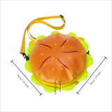 Vvsha Stylish Hamburger Daypack Laptop Storage Zipper Portable Casual Tote PU Cheeseburger Backpack for Unisex Travel Outdoor Vacation