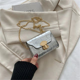 Vvsha Fashion Travel Purse Mini Wallet Small Square Bag Girls' Wallet Crossbody Bag Shoulder Bag For Women Black Gold Silver