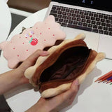 Vvsha Christmas gift New Style Cookies Large Capacity Pencil Case Student Embroidery Niche Learning Stationery Japanese Korean Stationery Pen Bag