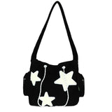 Vvsha Girls Cute Star Print Shoulder Bags Women Japanese Casual Fashion Crossbody Bag Y2k Streetwear Tote Bags for College Student