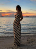 Vvsha Just Your Stripe Backless Maxi Dress