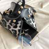 Vvsha Leopard Print Woman Bag PU Leather Crossbody Bags Mini Girls Messenger Bags Female Shoulder Handbag Snake Skin Clutch Bag Purse