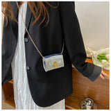 Vvsha Fashion Travel Purse Mini Wallet Small Square Bag Girls' Wallet Crossbody Bag Shoulder Bag For Women Black Gold Silver