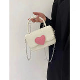 Vvsha 2024 Summer New Pink Love Color Girl Cute Small Square Bag Fashion Hand Chain Crossbody Bag