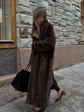 Vvsha Women's Luxury Soft Thicken Warm Hairy Faux Fox Fur Coat Fashion Oversized Brown Long Sleeve Fluffy Jacket 2024 Lady Streetwear