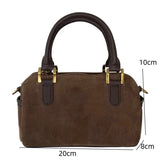 Vvsha Korean Fashion New Small Square Bag Shoulder Bags Brown Niche Retro Suede Surface Leisure Versatile Trend Lady Crossbody Bags