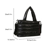 Vvsha New Fashion Puffer Tote Bag Padded Handbags Autumn Winter Quilted Women Shoulder Bags Purses PU Down Cotton Thread Crossbody Bag