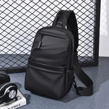 Vvsha Men's New Trendy Casual Leather Membrane Chest Bag Splash-proof Multifunctional Crossbody Chest Bag