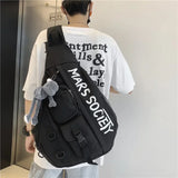 Vvsha Men's Korean Trend Messenger Shoulder Bag Sports Travel Large Capacity Backpack Female Students Crossbody Chest Casual Bag bolso