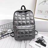 Vvsha 2024 Winter Ultra Light Space Down Women's Backpack Quilted Plaid Female School Backpacks Bags for Women Girls Kawaii Backpack