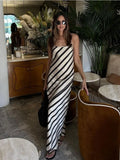 Vvsha Just Your Stripe Backless Maxi Dress