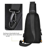 Vvsha Men Bag Fashion New Solid Color Men Chest Bag Outdoor Casual Fashion One Shoulder Crossbody Bag Nylon USB Charging Shoulder Bags