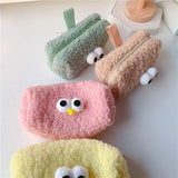 Vvsha Christmas gift Big eyed plush pen bag Japanese stationery lamb wool bag cute handheld large capacity male and female stationery box kid gift