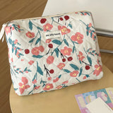 Vvsha Fashion Flower Quilting Women's Cosmetic Bag Portable Tote Cotton Makeup Storage Pouch Cute Toiletry Make Up Travel Bag For Gift