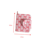 Vvsha Bowknot Print Pink Coin Purses Canvas Small Zipper Wallet Women Card Holder Bags Girls Casual Wallets