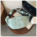 Vvsha Corduroy Women Waist Bag Canvas Student Shoulder Crossbody Chest Bag 2024 Fanny Pack Fashion Phone Banana Female Bum Belt Bags